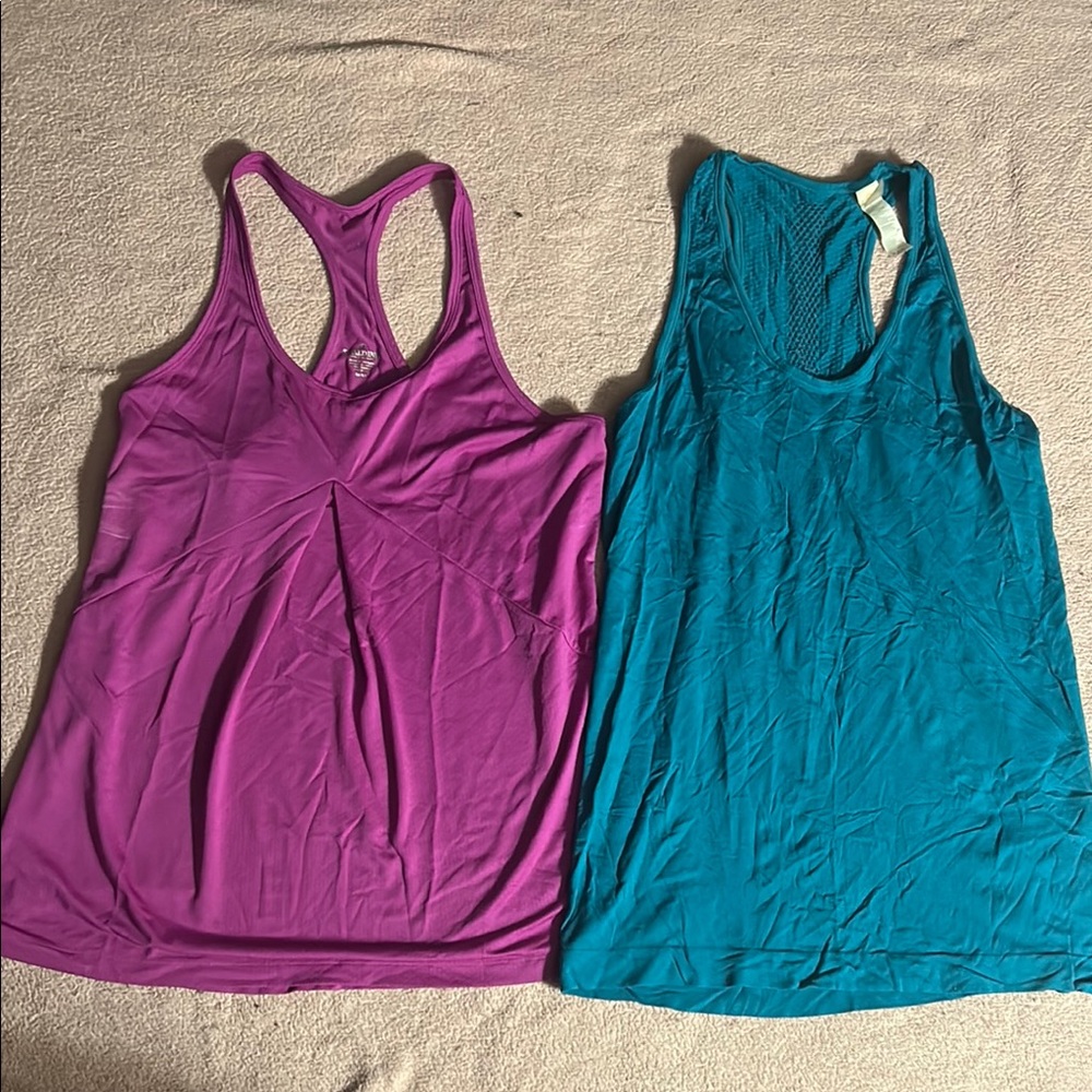 Women's Purple and Teal Racerback Tops NWOT